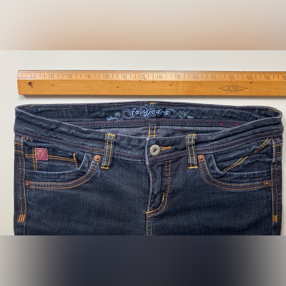 Foxy Jeans Vintage Dark Blue Jeans Denim Vintage Foxy Jeans Size 5 / 26-27 - Picture 5 of 7